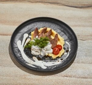 Язык ягненка с картофельным пюре