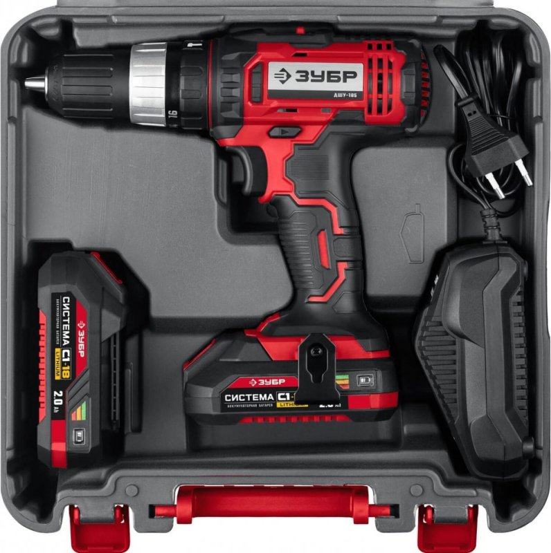 Дрель-шуруповерт ЗУБР 18В*б/АКБ в кор. ДШЛ-185 / 19 417