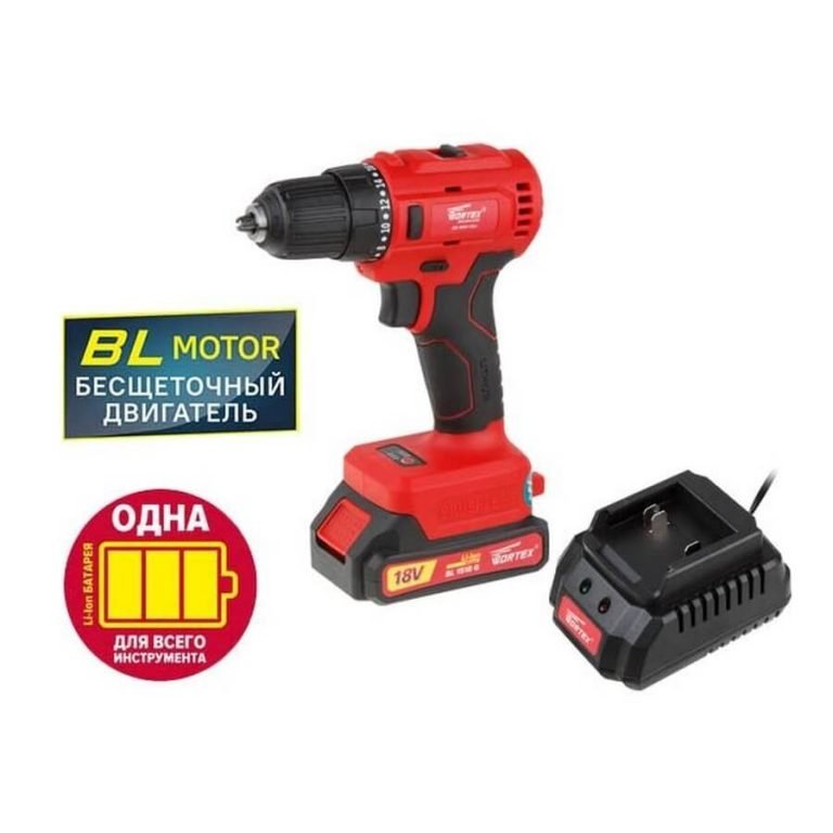 Дрель-шуруповерт аккум. WORTEX BD1815-1 DLi в чемодане / 16 909