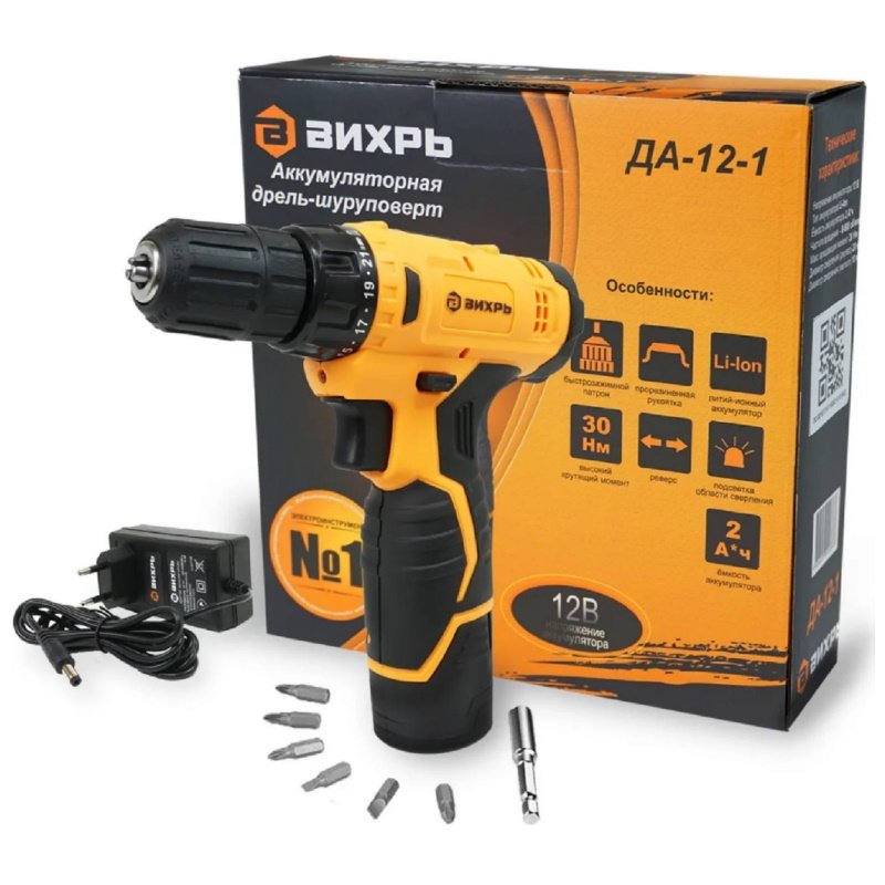 Дрель-шуруповерт Вихрь аккум. ДА-12-1 / 11 312