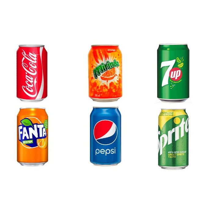 Cola / Fanta / Sprite / Pepsi / Mirinda