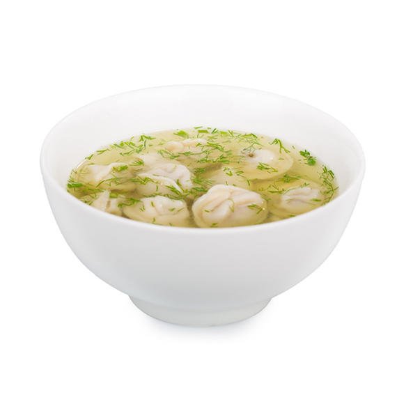 Пельмени с бульоном